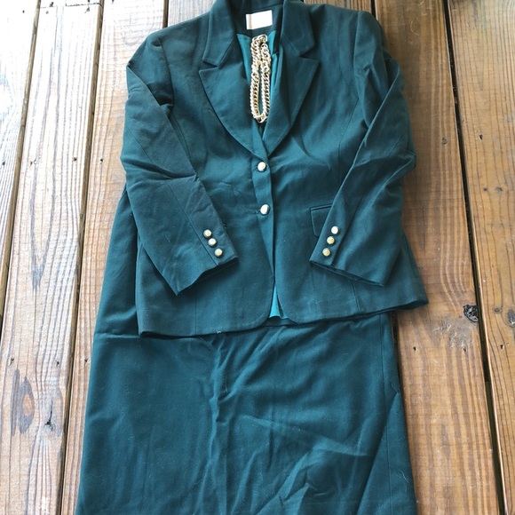Pendleton Green Wool Skirt Suit - 14/12 - Picture 2 of 13